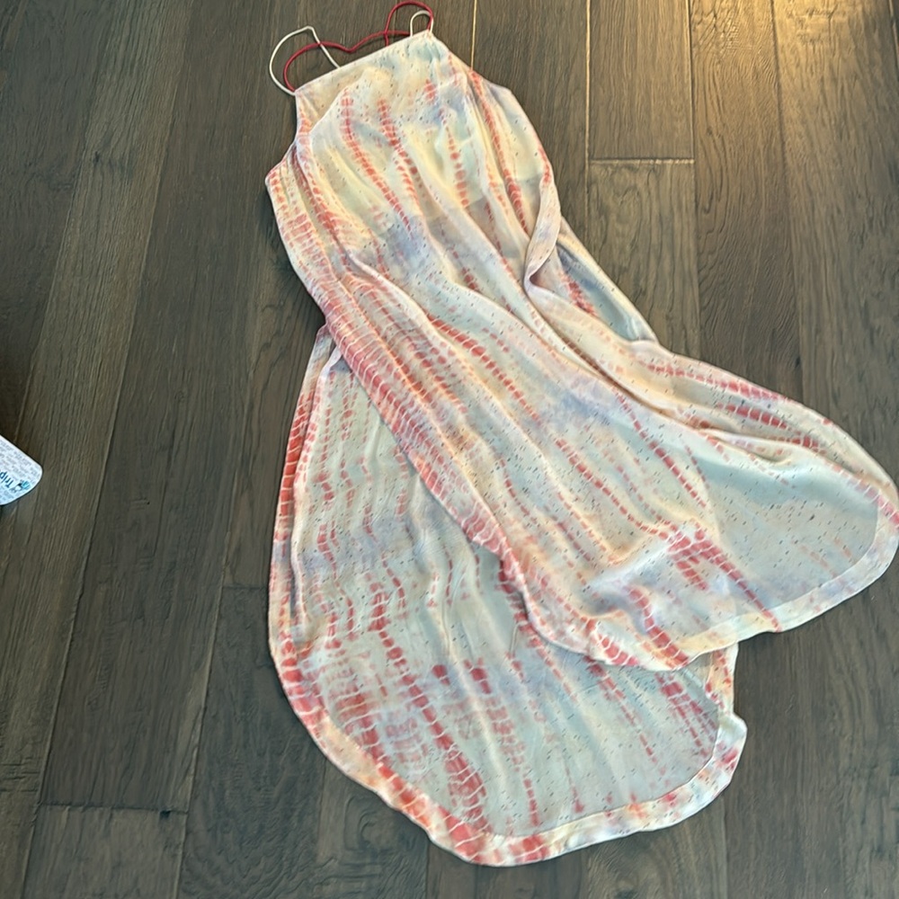 Free People multicolor long tunic dress side slits   Sexy summer dress Size 10